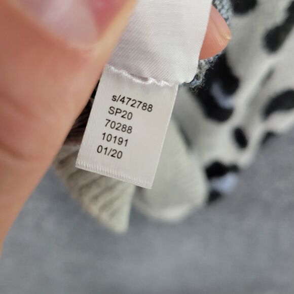 NWT LOFT Gray Blue Leopard Wool Blend Knitted Animal Print Sweater SIZE SMALL - Picture 6 of 10